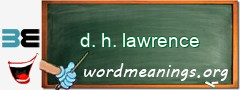 WordMeaning blackboard for d. h. lawrence